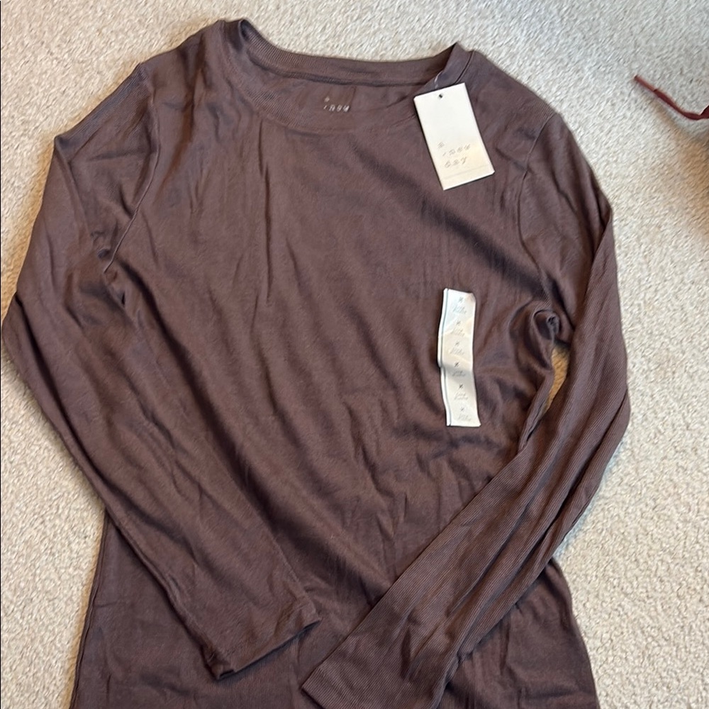 A New Day Brown Long Sleeve Top